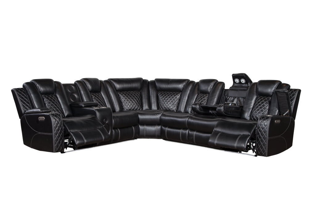 Magnus Black Power Reclining Sectional Sofa