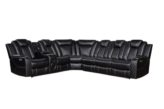 Magnus Black Power Reclining Sectional Sofa
