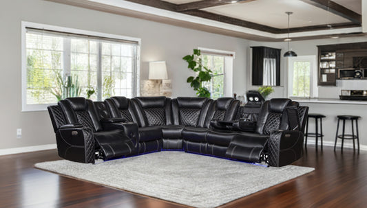 Magnus Black Power Reclining Sectional Sofa