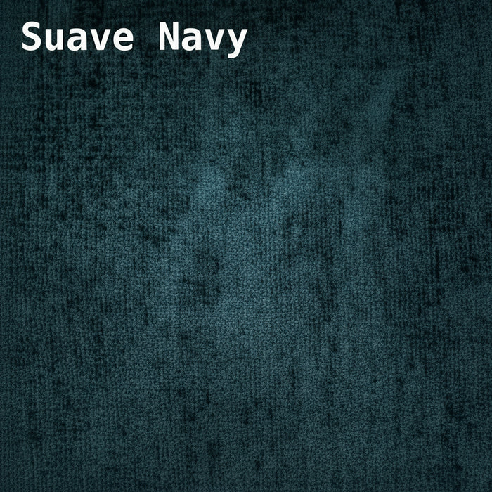 Navy blue fabric texture with 'Suave Navy' text overlay