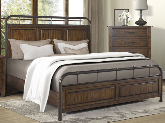 Danville - King Panel Bed - Spice Brown