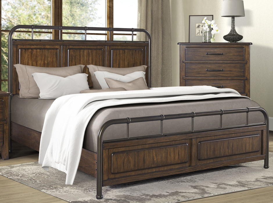 Danville - King Panel Bed - Spice Brown