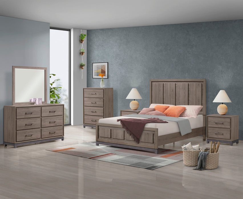River - King 5 Piece Bedroom Set - Light Brown