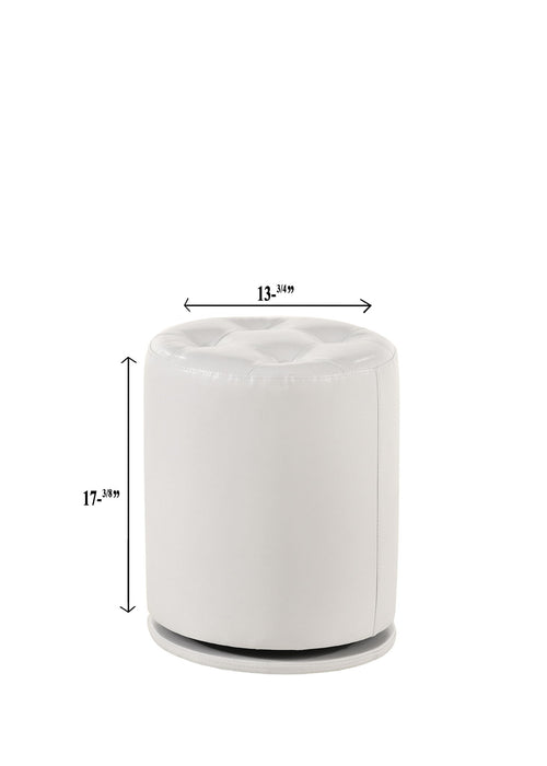 Morgan - Round Swivel Stool - White