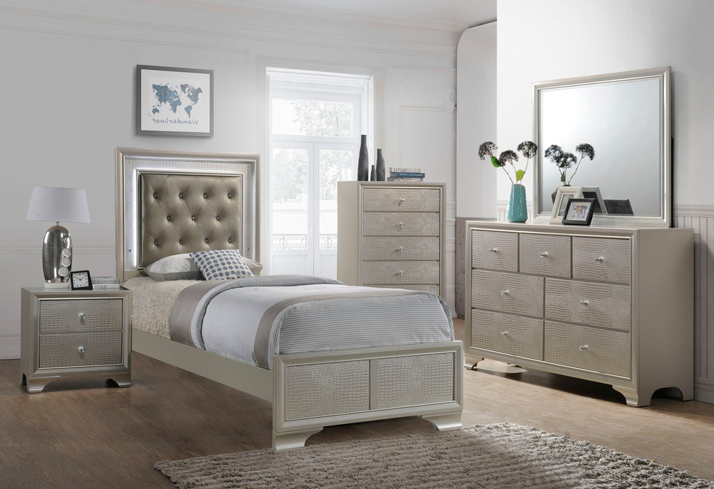 Lyssa - Full 5 Piece Bedroom Set - Champagne
