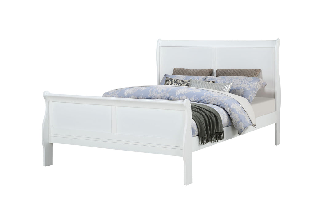 Louis Philip - King Bed - White