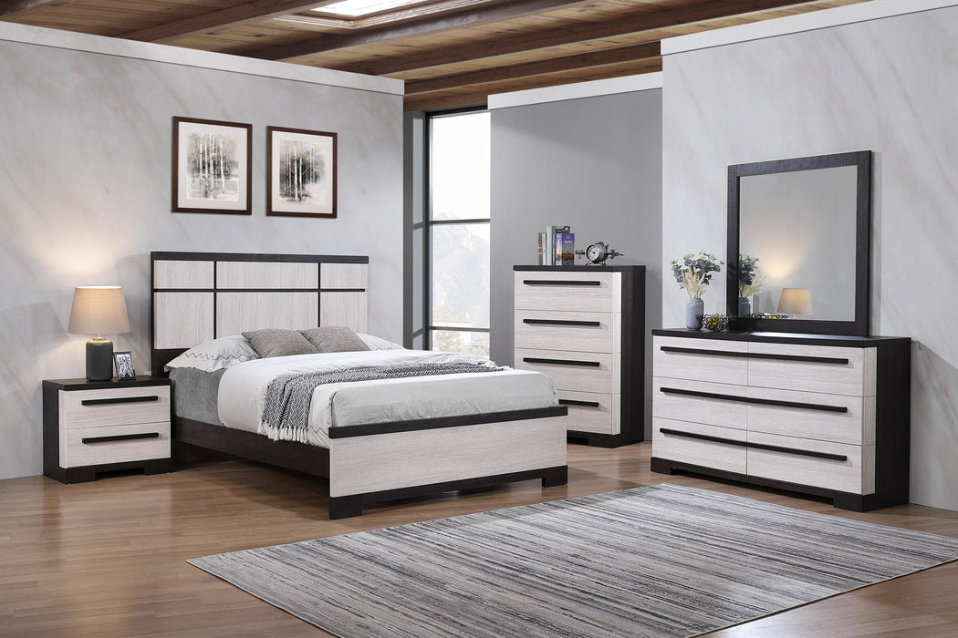 Remington - King 4 Piece Bedroom Set - Black / White