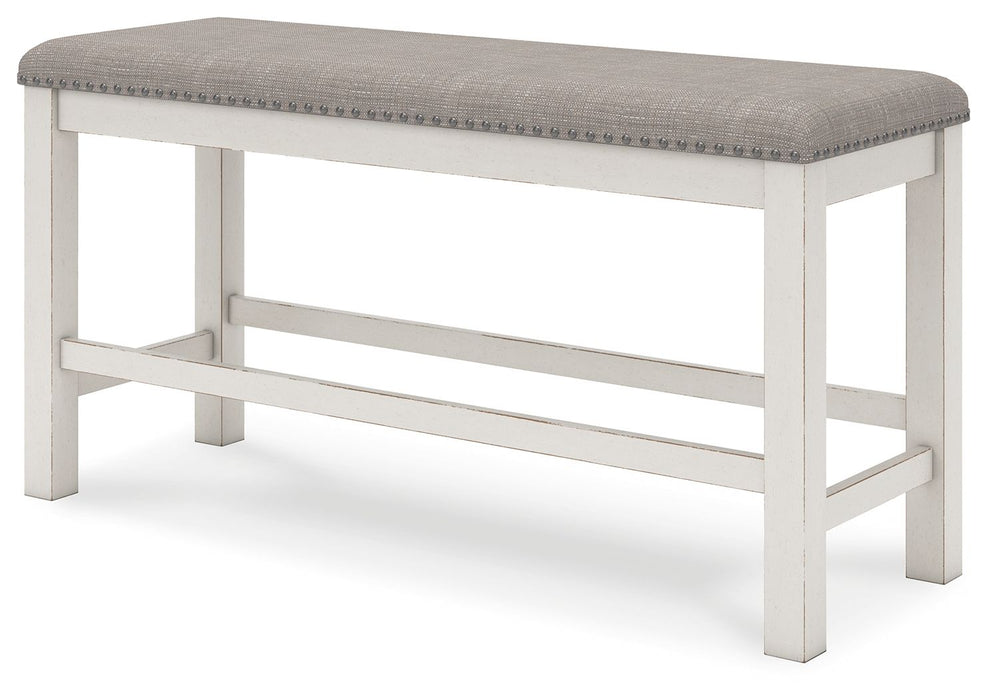 Robbinsdale - Dbl Counter Height Upholstered Dining Bench - Antique White