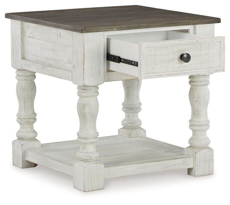 Havalance - Square End Table - White / Gray