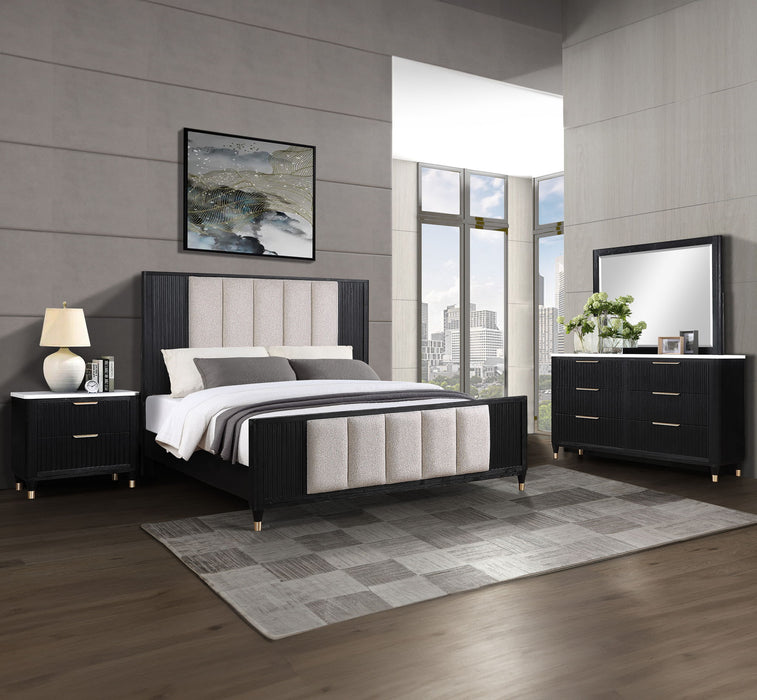 Kara - King 4 Piece Bedroom Set - Black