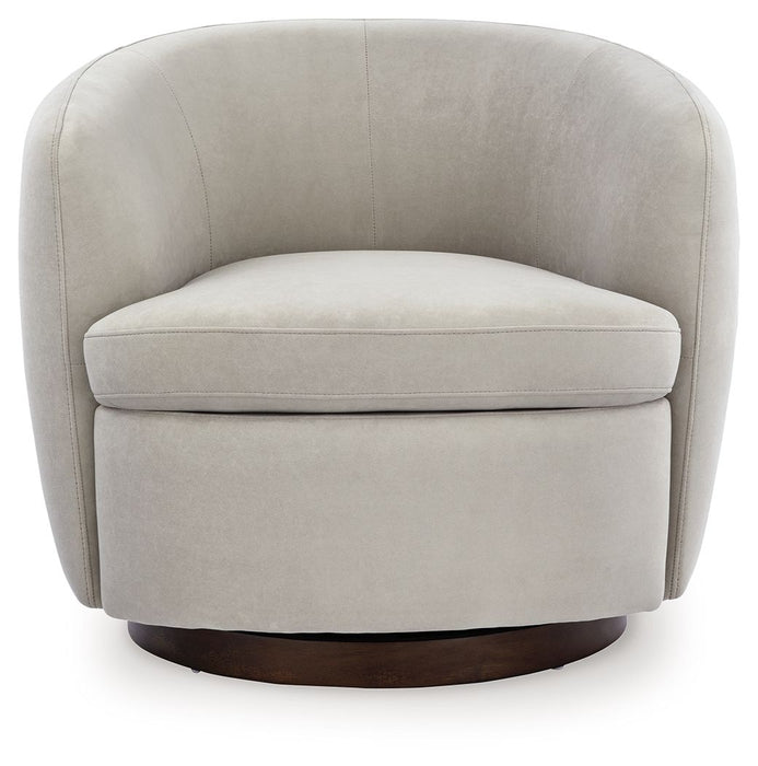 Annbury - Swivel Accent Chair - Light Beige