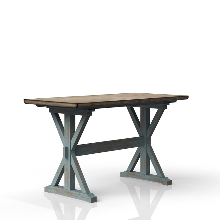 Summerville II - Counter Dining Table - Light Blue / Rustic