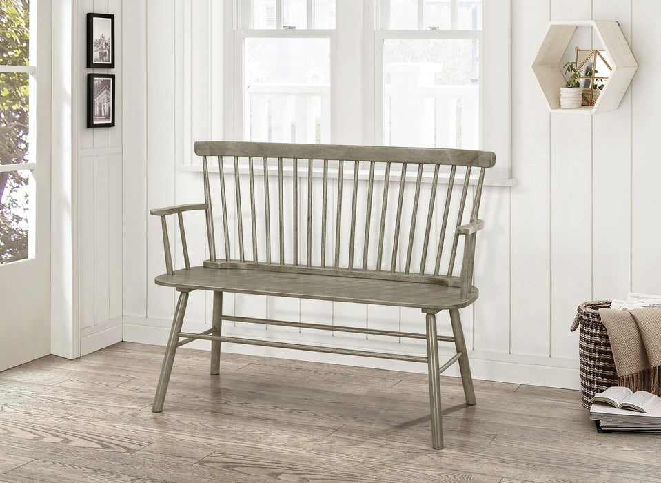 Jerimiah - Spindleback Bench - Gray