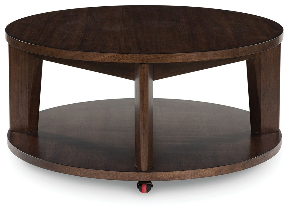 Korestone 2 - Round Cocktail Table - Dark Brown