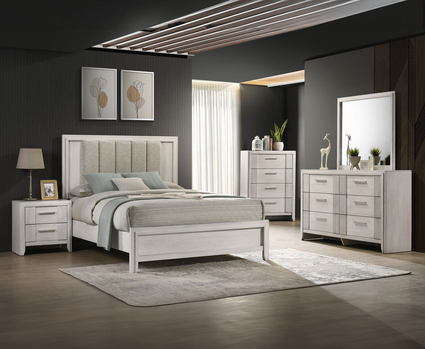Carlton - King 5 Piece Bedroom Set - White Mist