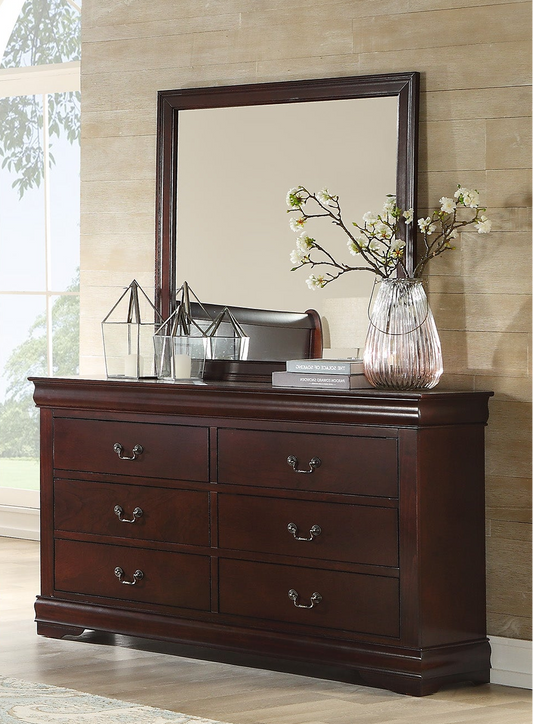 Louis Philip - Dresser & Mirror - Cherry