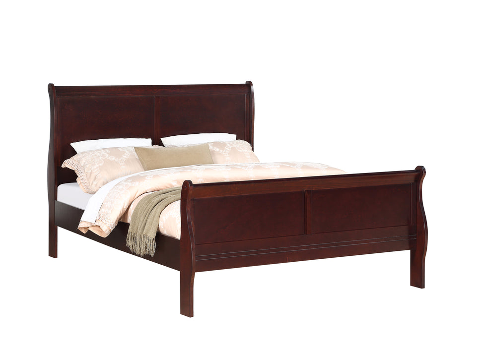 Louis Philip Sleigh Bed - Black or Cherry