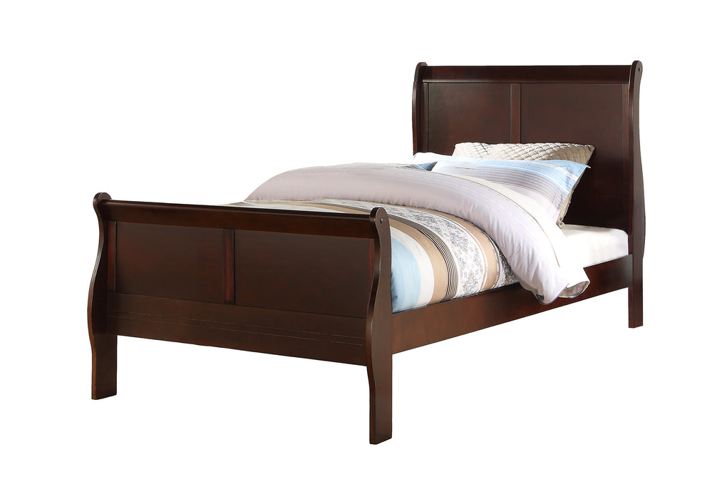 Louis Philip Sleigh Bed - Black or Cherry