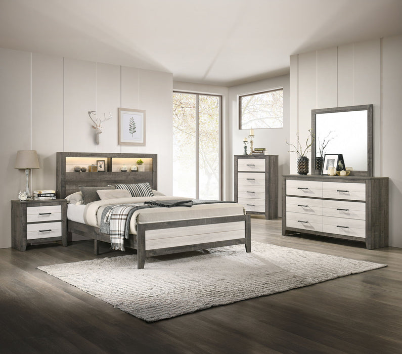 Rhett - King 5 Piece Bedroom Set - Chalk / Gray