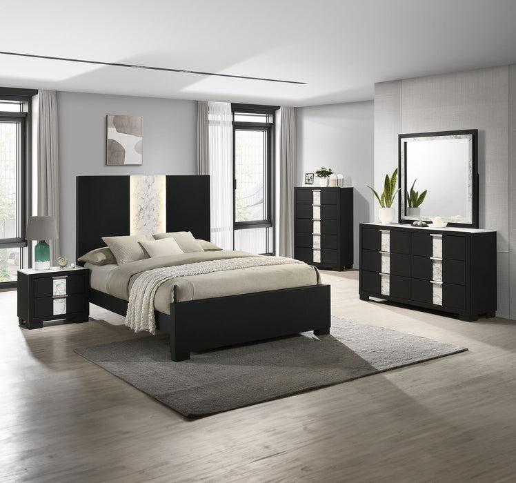 Rangley - King 5 Piece Bedroom Set - Black