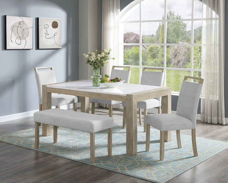 Hazel - 6 Piece Dining Room Set - Wired White