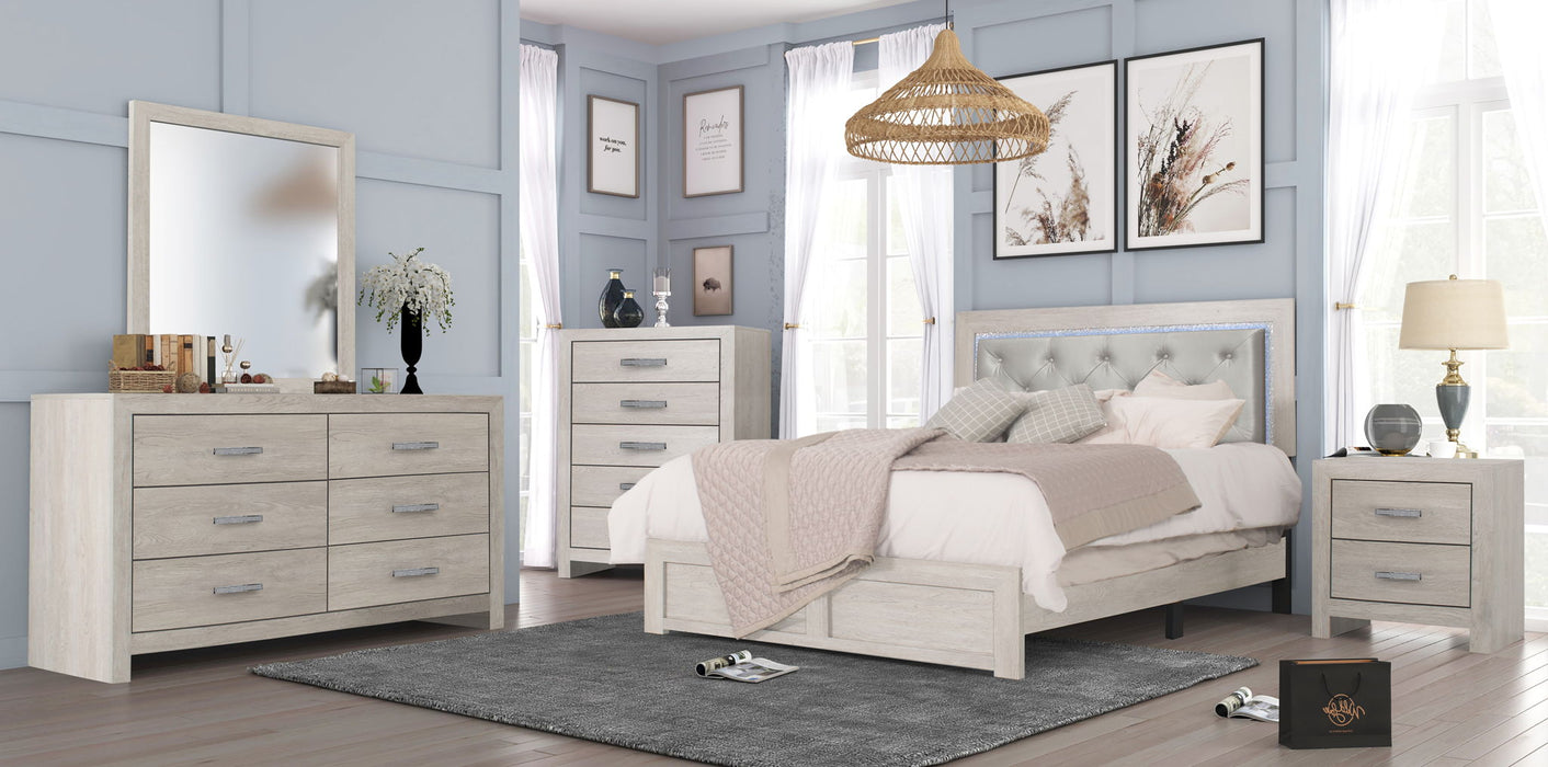 Jaylen - King Bed In One Box - Limed Oak