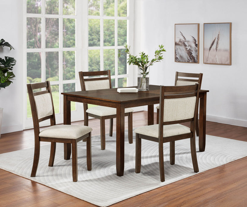 Avasa - 5 Piece Dinette Set - Dark Brown / Beige
