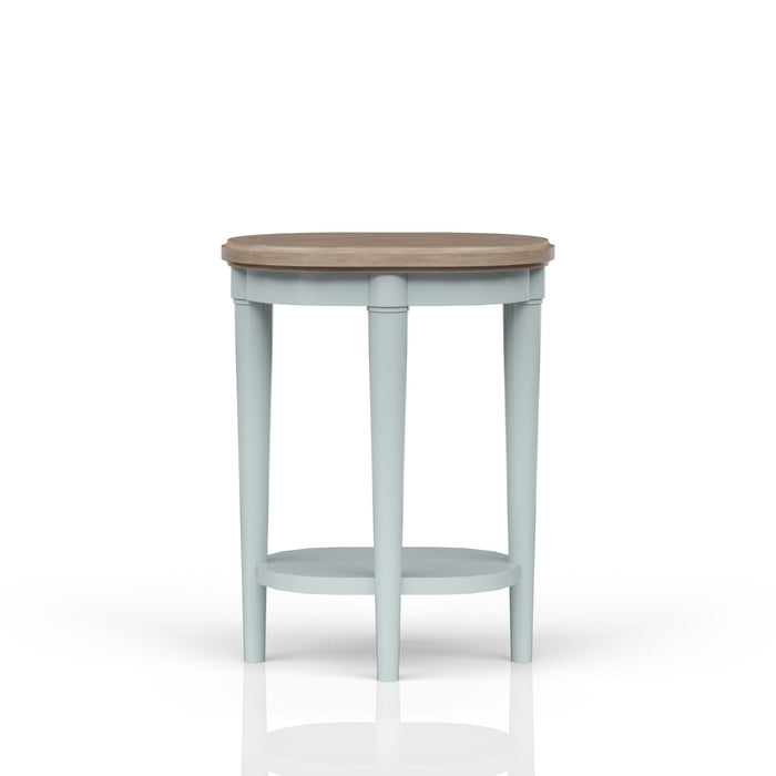 Citrus Heights - Chairside Table - Ocean / Light Brown