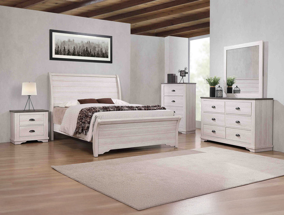 Coralee - King 5 Piece Bedroom Set - Chalk / Gray