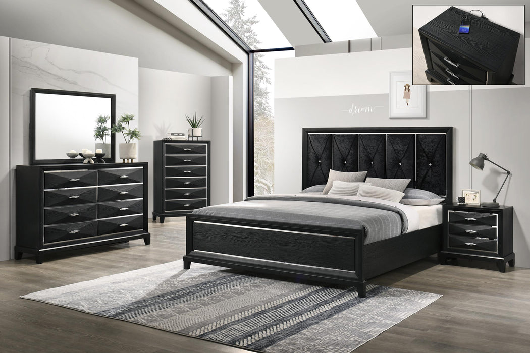 BR0328CBK Carbon Black Bedroom Collection