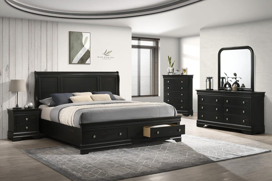 BR0393 Antique Black Bedroom Collection