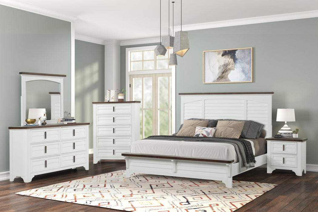 BR0434BRWH White and Brown Bedroom Suite