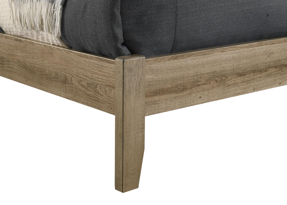 2 Tone & LT Brown 5Pc Queen Platform Bedroom Set