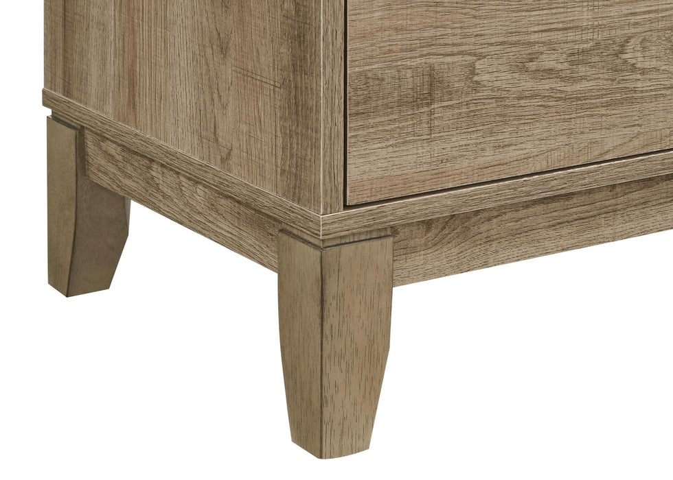 2 Tone & LT Brown 5Pc Queen Platform Bedroom Set