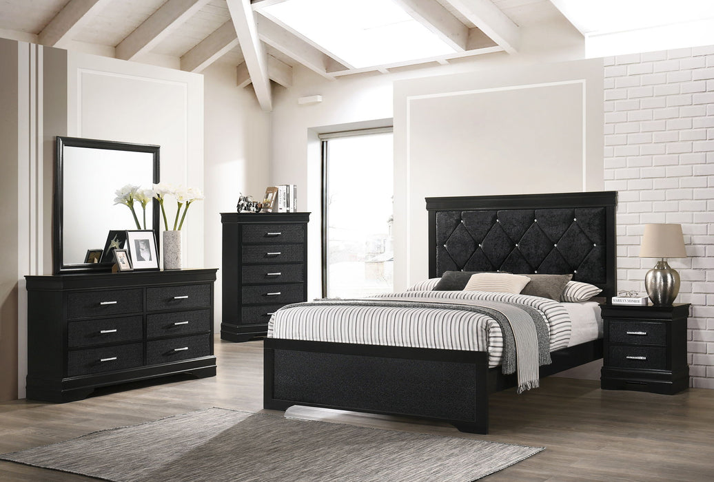 Amalia - Twin 5 Piece Bedroom Set - Black
