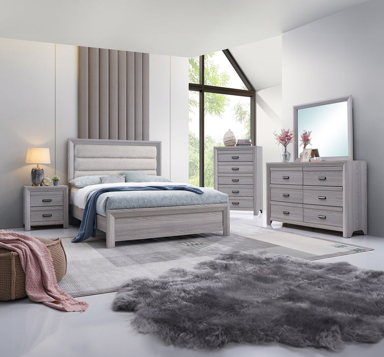 Adelaide - Upholstered King Bed - Drift Wood