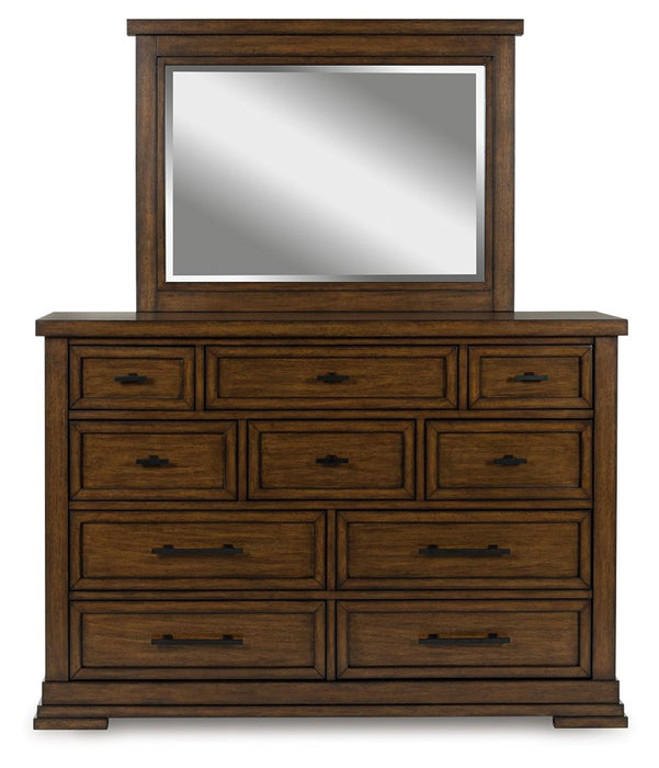 Taffenbrook - Dresser And Mirror - Medium Brown