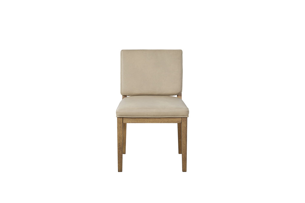 Elure - Leather Soft Back Chair (Set of 2) - Latte