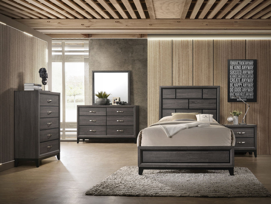 Akerson - Queen 5 Piece Bedroom Set - Gray