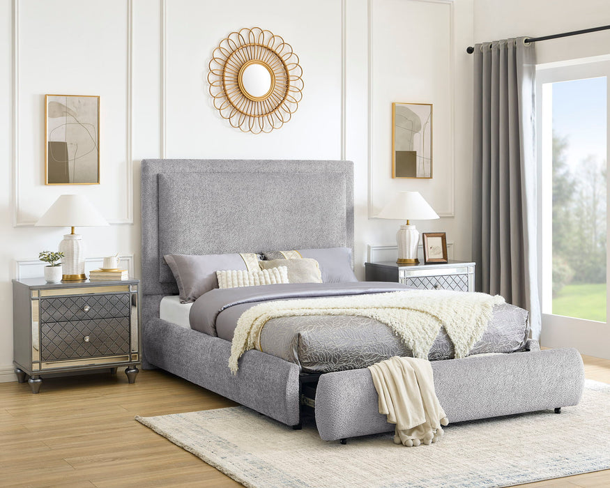 Reverie - Upholstered King Storage Bed - Pewter