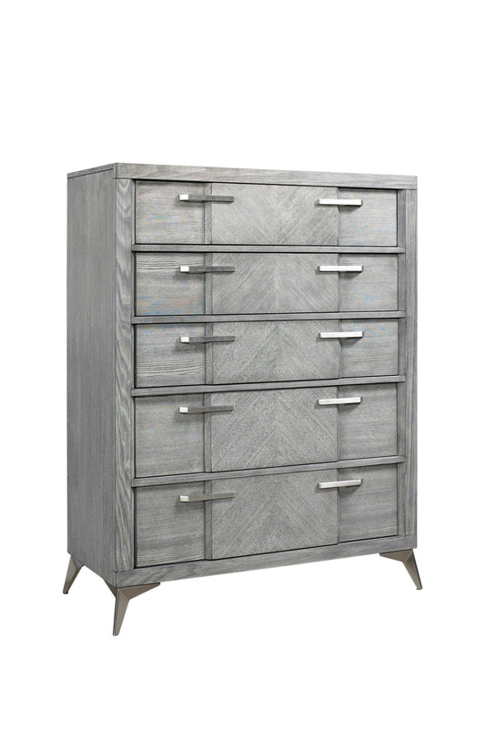 Aries - 5 Drawer Chest - Gray