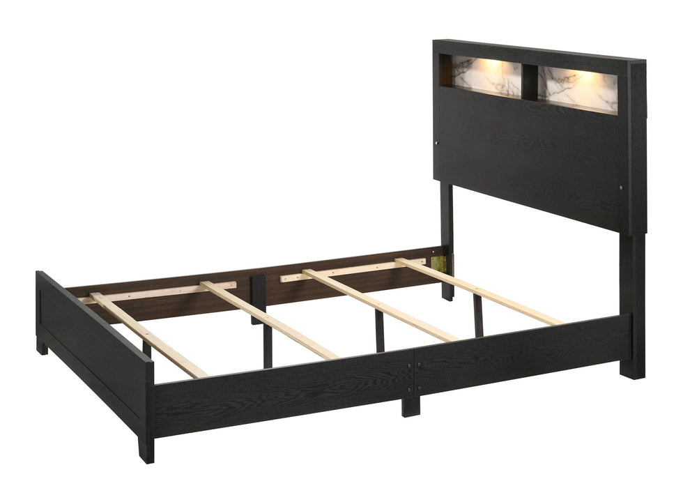 Cadence - Queen Bed In One Box With Shelves - Black
