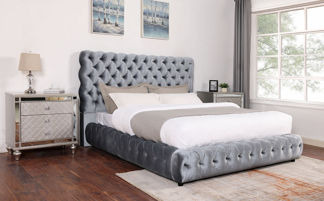 Flory - Queen Bed - Gray