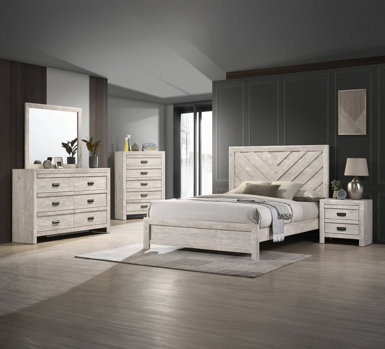 Valor - Twin 5 Piece Bedroom Set - Antique White