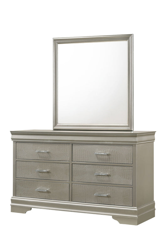 Amalia - Dresser & Mirror - Silver