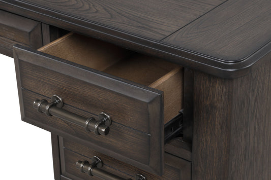 Bellamy Lane - 5 Drawer Desk - Mahogany