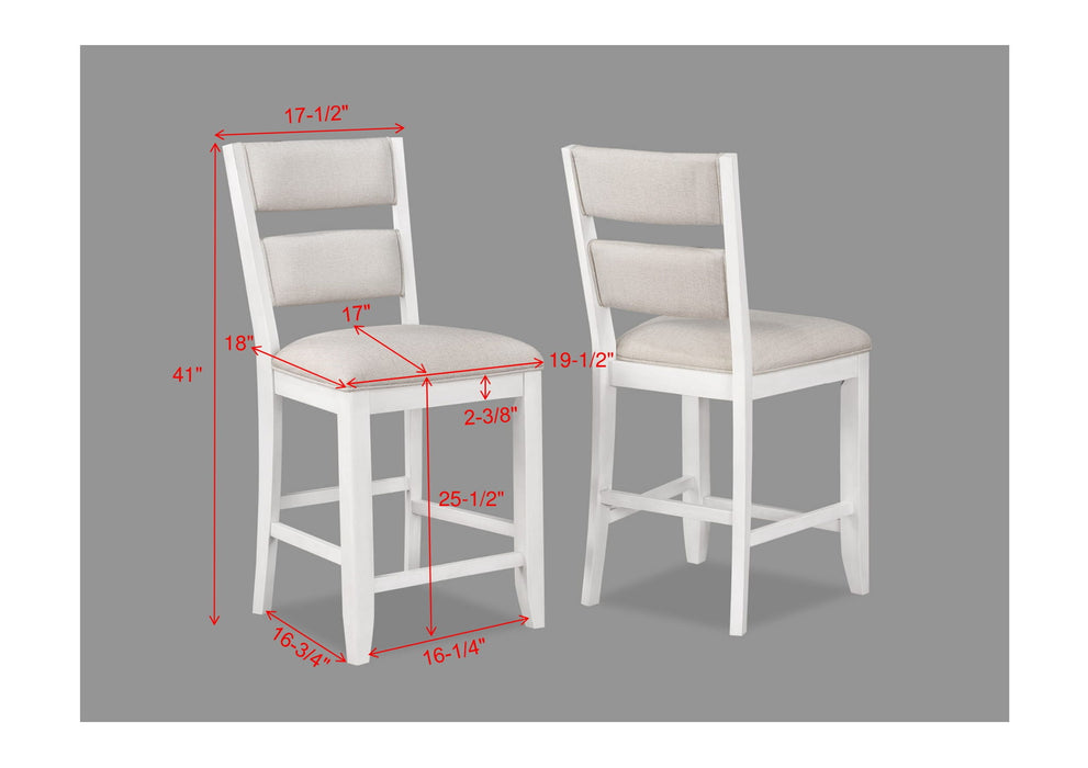 Wendy - Counter Height Chair (Set of 2) - White / Beige