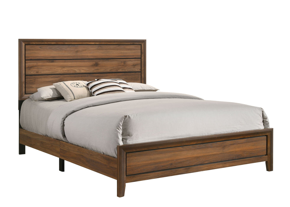 Kennedy - Queen Panel Bed In A Box With USB - Nutmeg