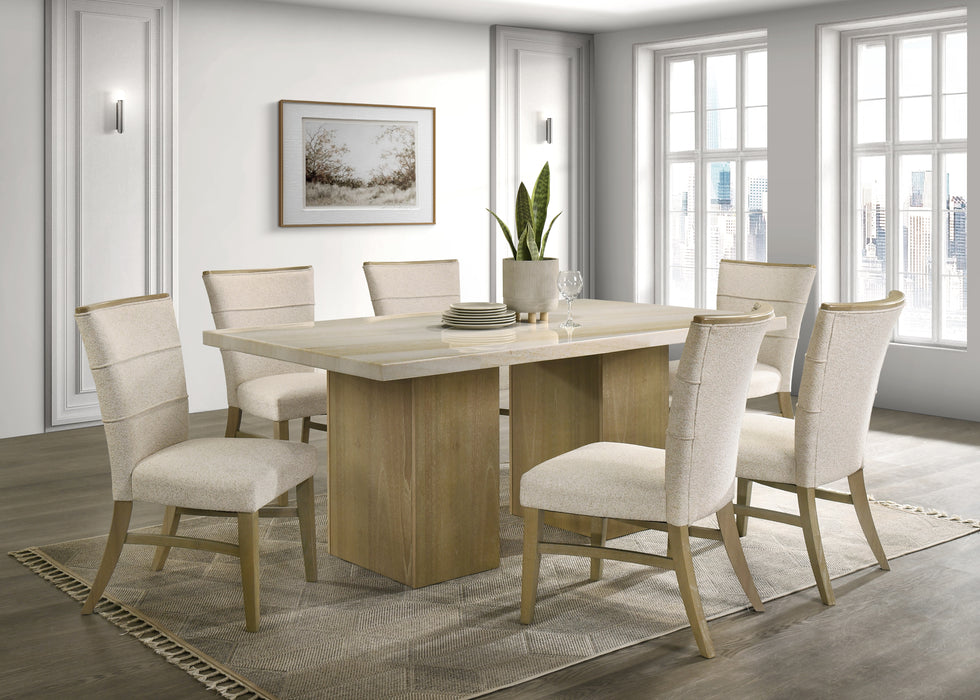 DIN0524DSET Marble & Driftwood 7pc Pub Set