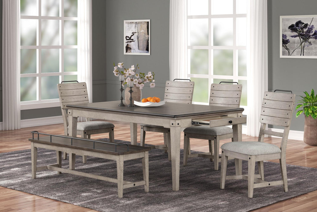 2-Tone Brown & Light Grey 6 Pc Dining Set